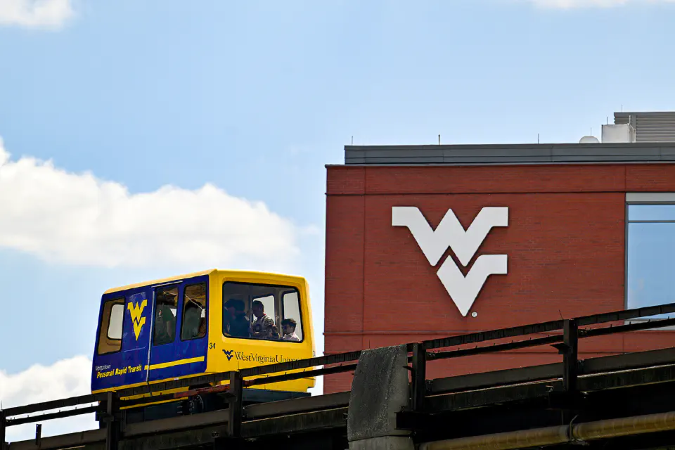 The PRT passing through campus